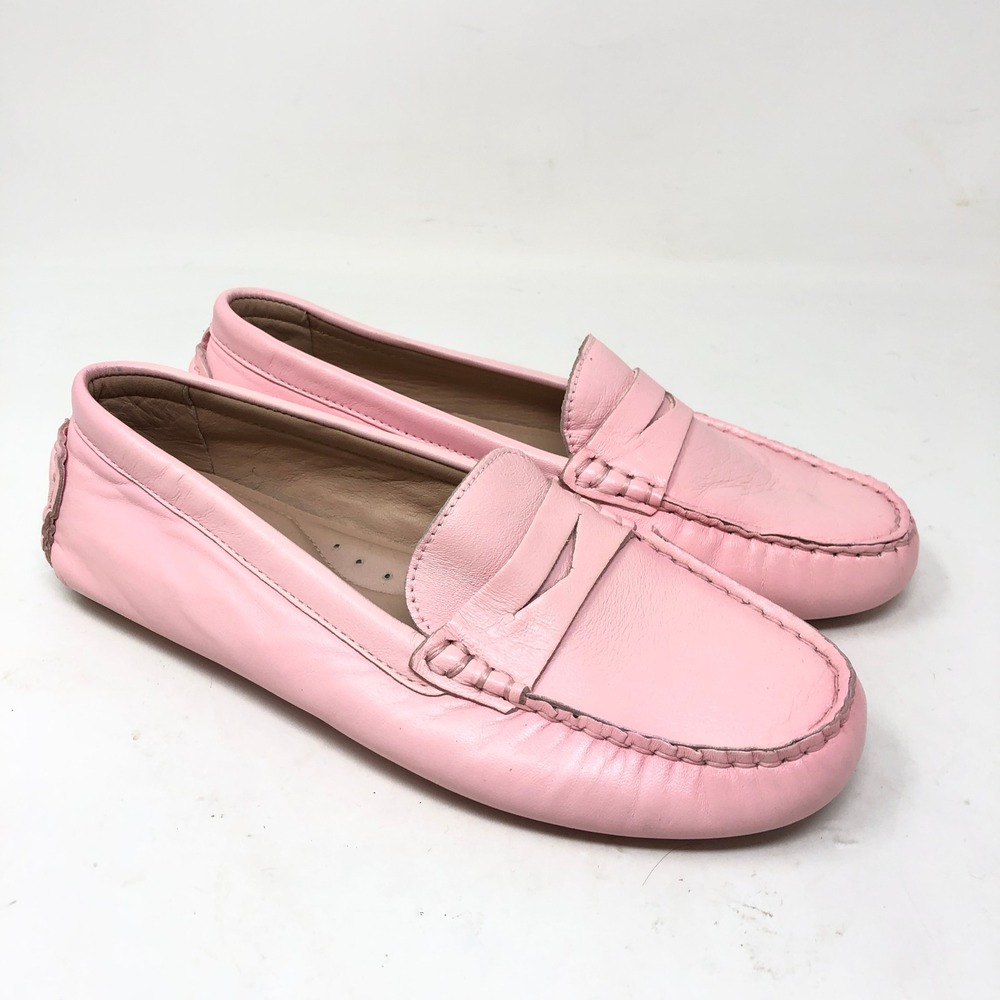 Flag Ltd Womens 6 Penny Loafer Pink Nappa Glove Leather Driving Mocs